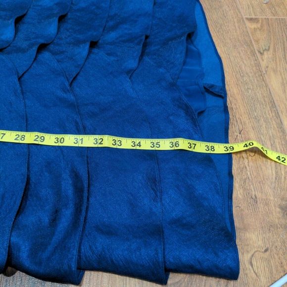 Adrianna Papell Shimmer Layered Tiered Sheath Cocktail Dress Size 14 Blue - Picture 12 of 12